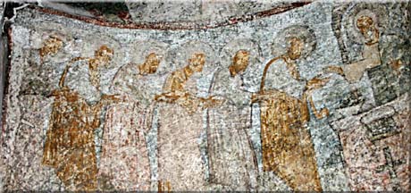 Fresque, détail de la communion des apôtres