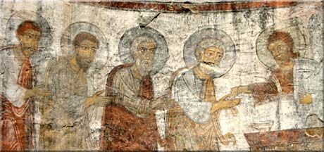 Fresque, communion des apôtres