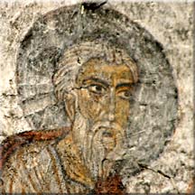 Fresque abside côté nord, visage d'un apôtre