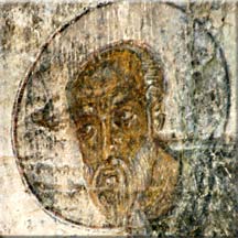 Fresque abside côté sud, visage d'un apôtre