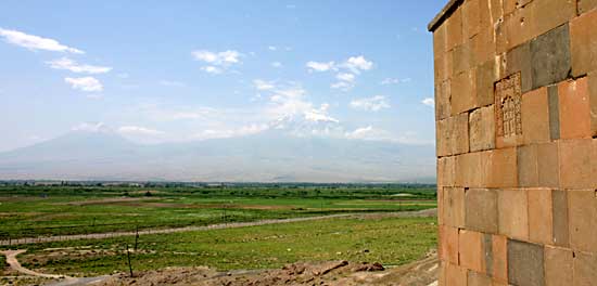 Khor-Virap, plaine de l'Araxe et l'Ararat