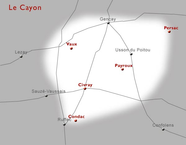 L'aire de diffusion du Cayon