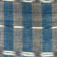 Détail d'un panneau de flammé, ikat trame